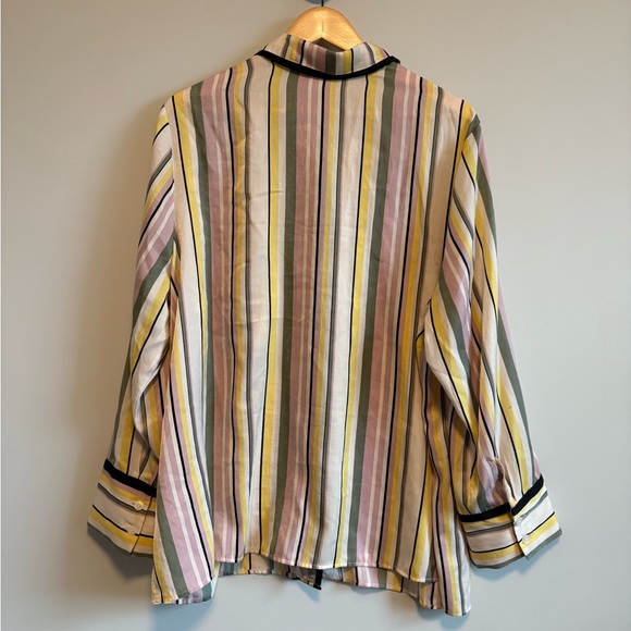 Addition Elle Satin Multicolor Striped Pajama Set | Size 1X/2X - Picture 6 of 12